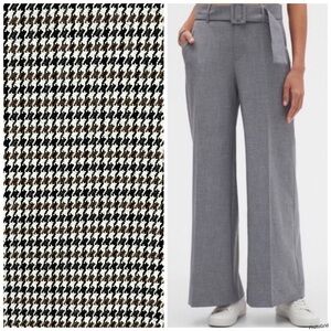 Banana Republic Everyday Wide Leg Pant Trousers Houndstooth Belted Academia 12